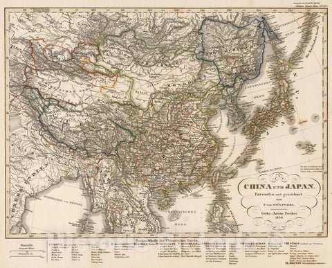 Historic Wall Map : China, 1850 China und Japan. (China and Japan). v1 , Vintage Wall Art