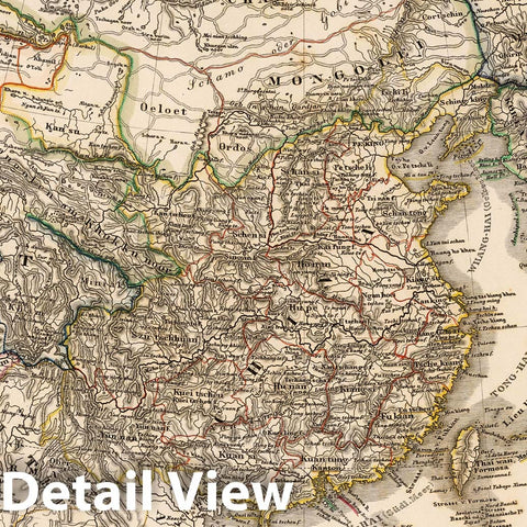 Historic Wall Map : China, 1850 China und Japan. (China and Japan). v1 , Vintage Wall Art
