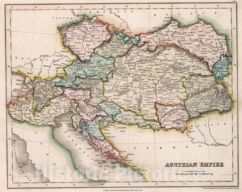Historic Map : 1832 Austrian Empire. v1 - Vintage Wall Art