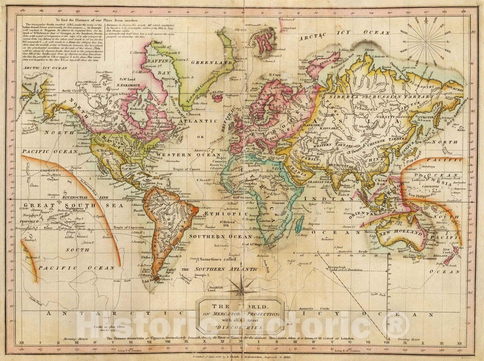 Map Of The World 1820 Darsey Florentia