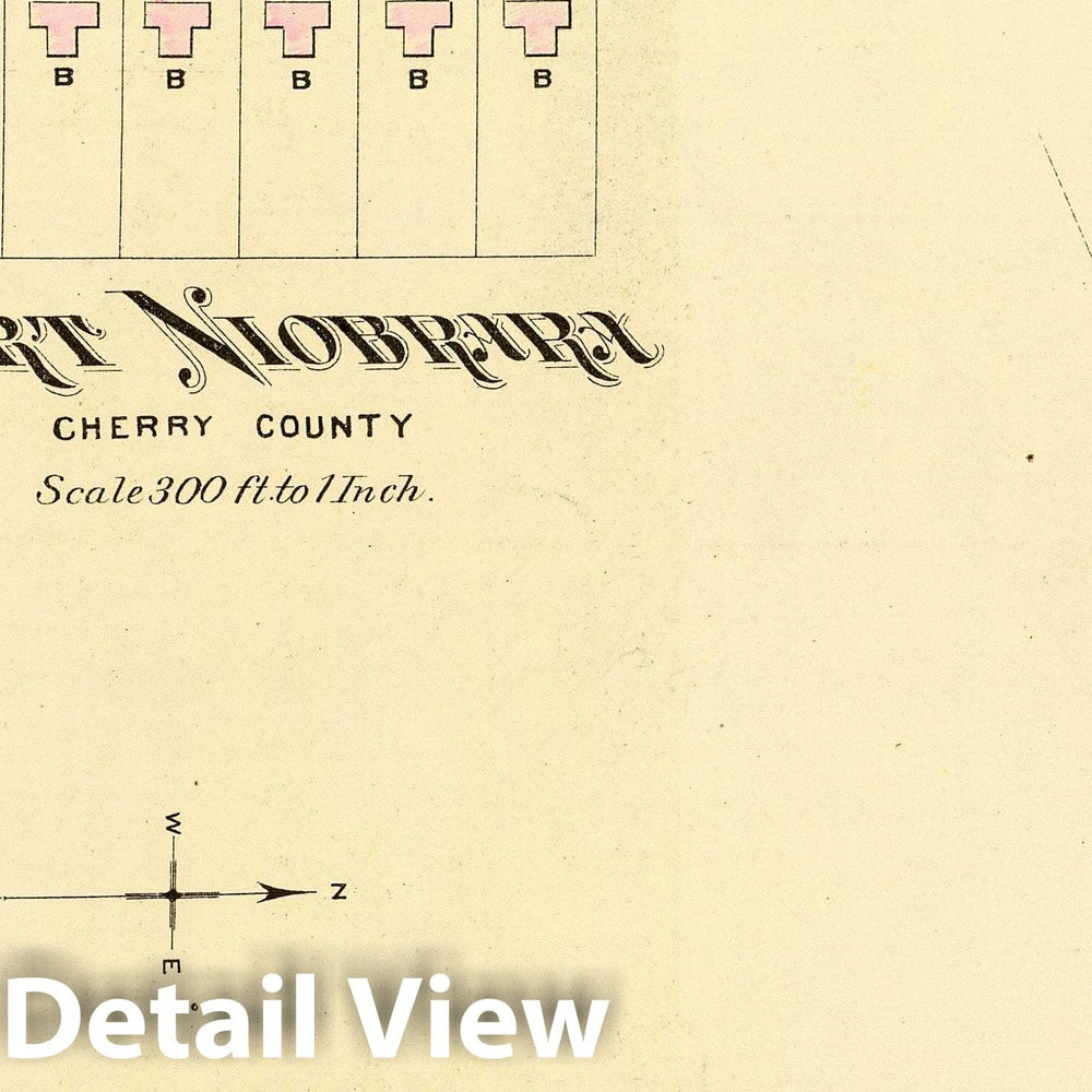 Historic Map : 1885 Fort Niobrara. - Vintage Wall Art