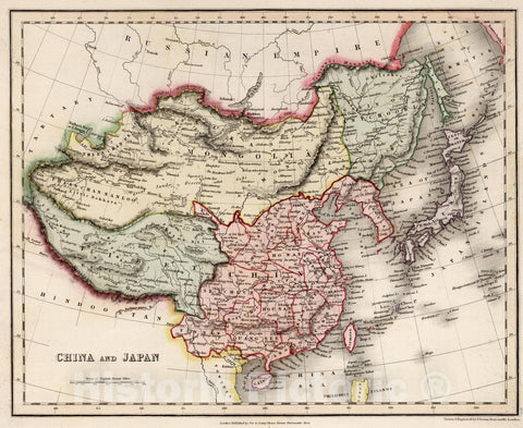 Historic Map : 1832 China and Japan. - Vintage Wall Art
