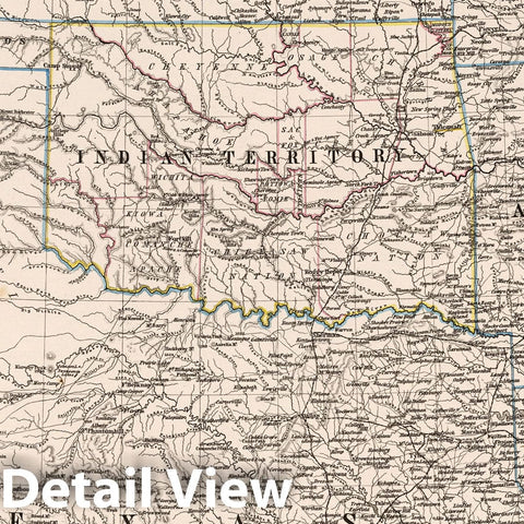Historic Map : United States, South Central States 1881 Vereinigte Staaten von Amerika in 6 Blattern, Blatt 5. (United Sates, Sheet 5). , Vintage Wall Art