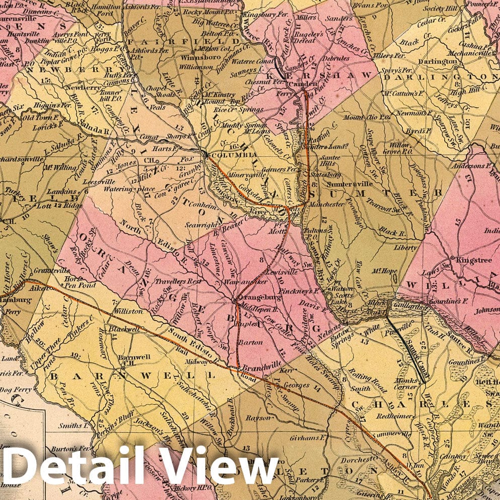 Historic Map : 1850 South Carolina. - Vintage Wall Art
