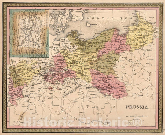 Historic Map : 1850 Prussia. - Vintage Wall Art