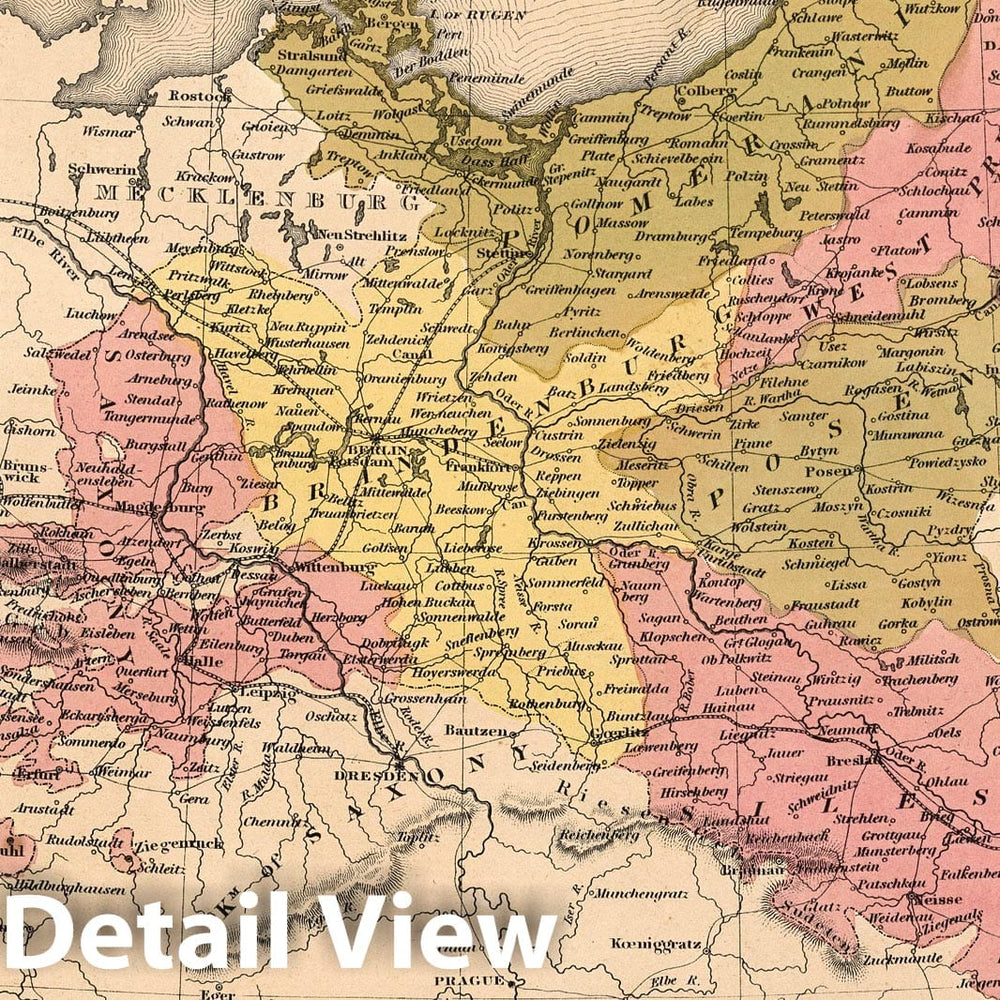 Historic Map : 1850 Prussia. - Vintage Wall Art
