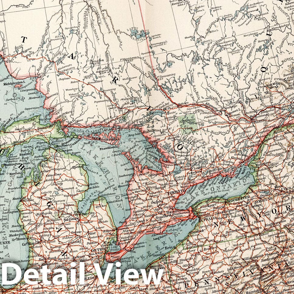 Historic Map : 1900 United States, North - Eastern and Canada, South - Eastern - Vintage Wall Art