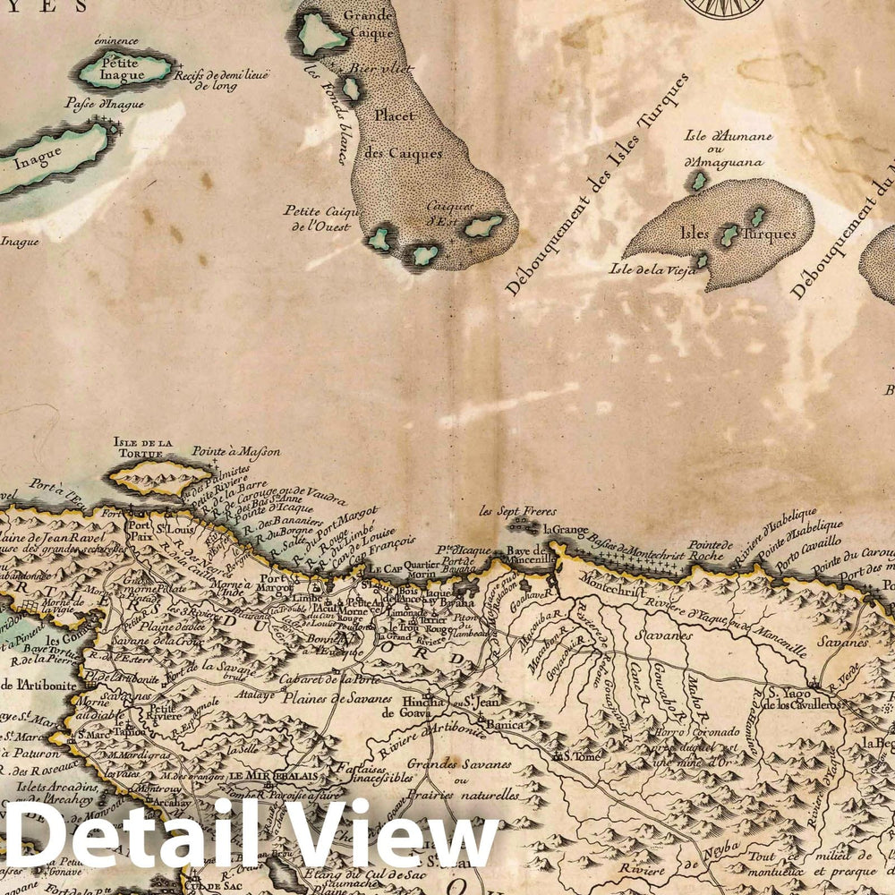 Historic Map : Dominican Republic, 1772 Carte de l'Isle de Saint Dominigue , Vintage Wall Art