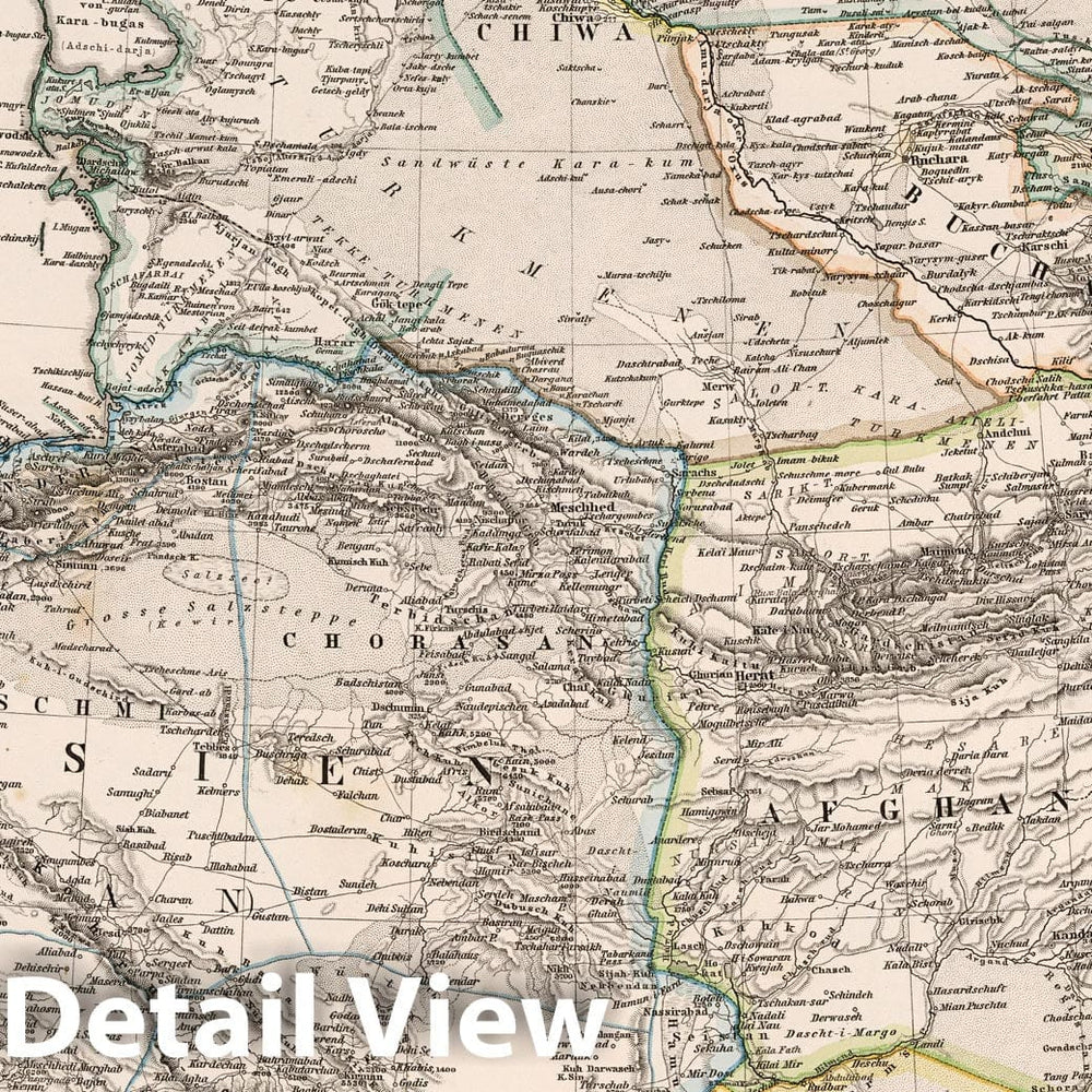 Historic Map : Afghanistan, 1881 Iran & Turan oder Persien, Afghanistan, Balutschistan, Turkestan. , Vintage Wall Art