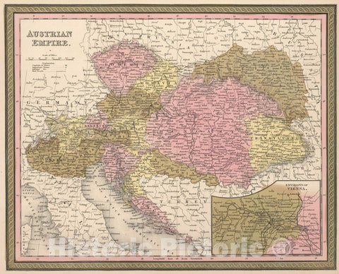Historic Map : 1850 Austrian Empire. - Vintage Wall Art