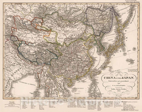 Historic Map : China, 1850 China und Japan. (China and Japan). v2 , Vintage Wall Art