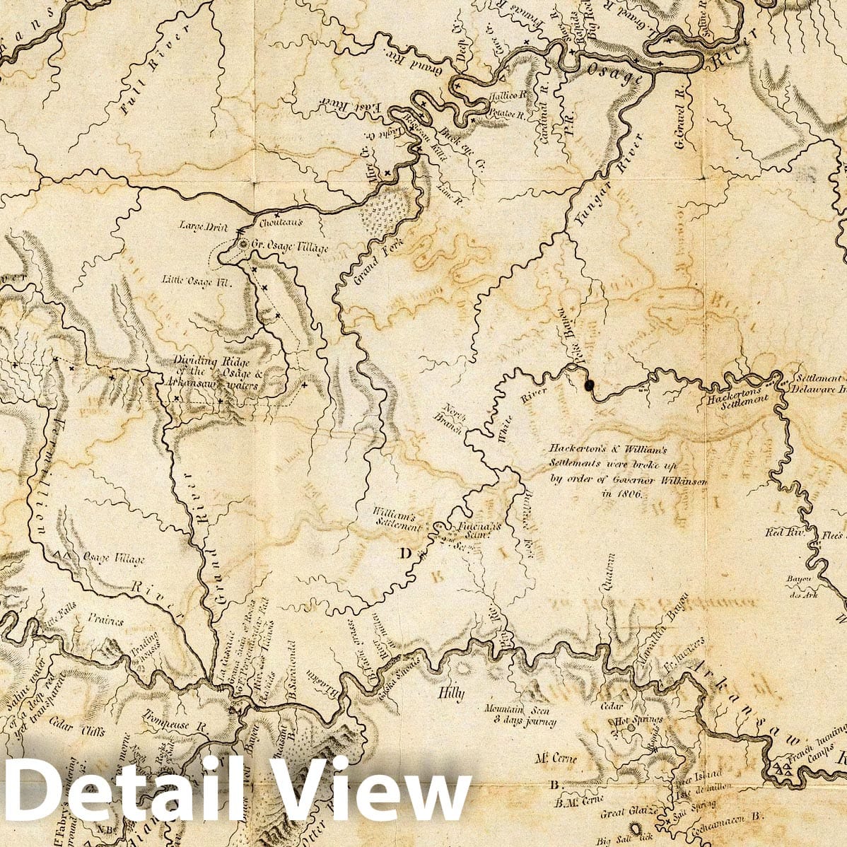 Historic Map : Exploration Book - 1810 First Part of Captn. Pike's Chart of the Internal Part of Louisiana. - Vintage Wall Art