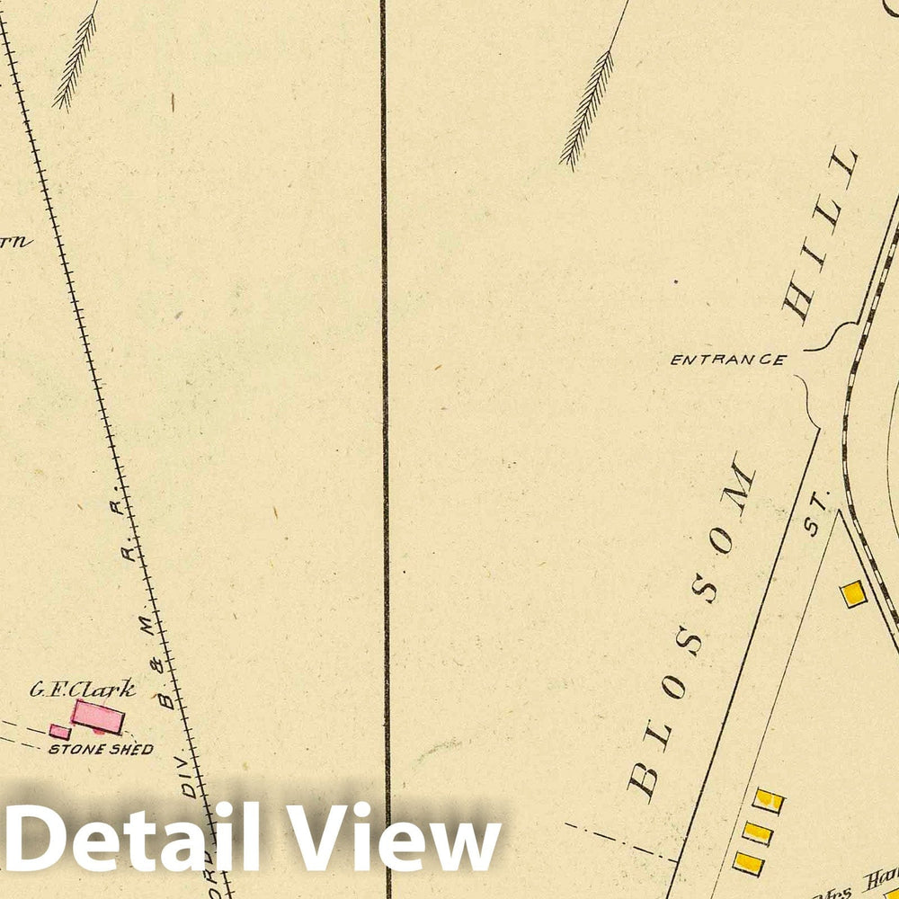 Historic Wall Map : 1892 Concord, W. Concord Rd, Ward 4. - Vintage Wall Art