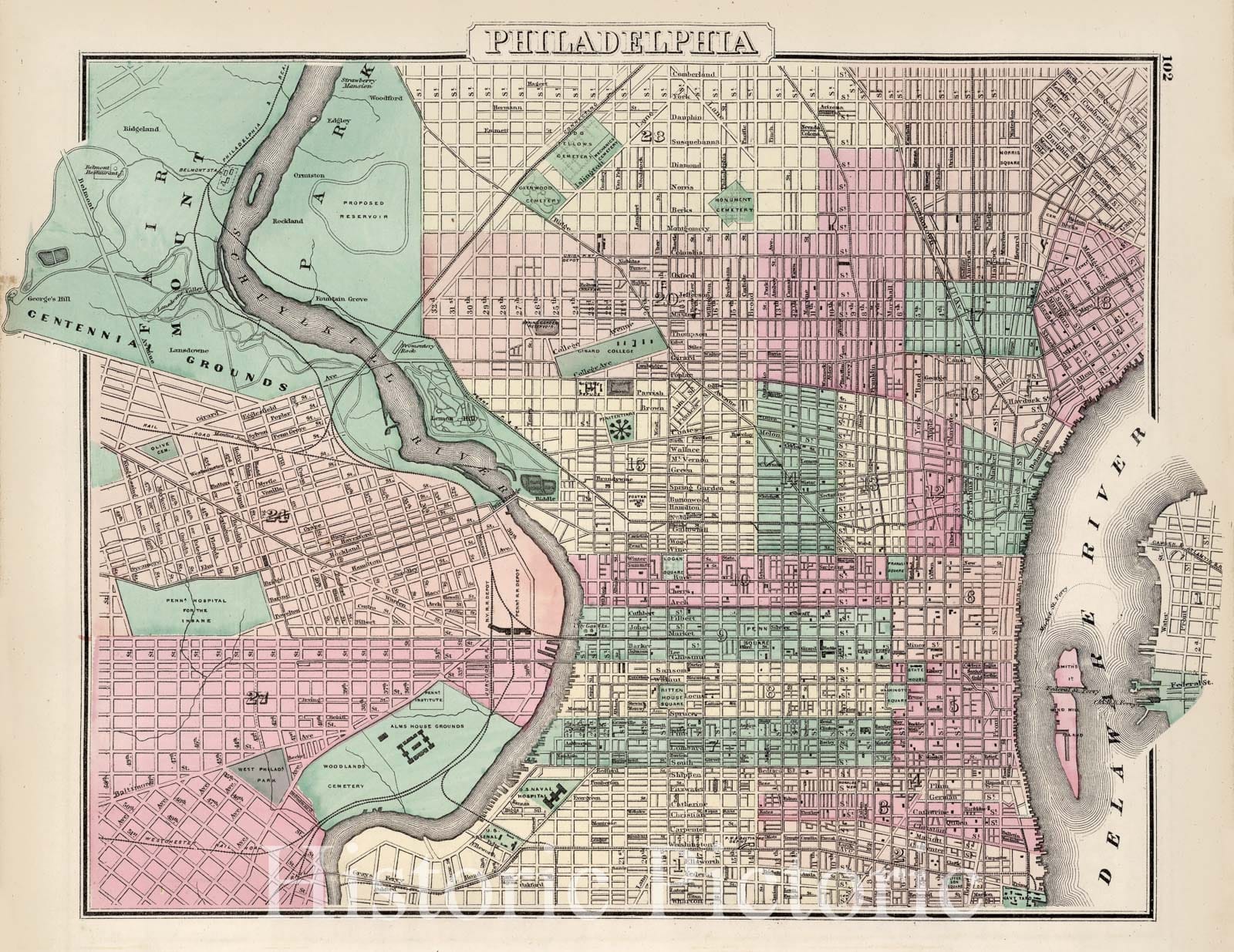 Historic Map : 1873 Philadelphia : Vintage Wall Art