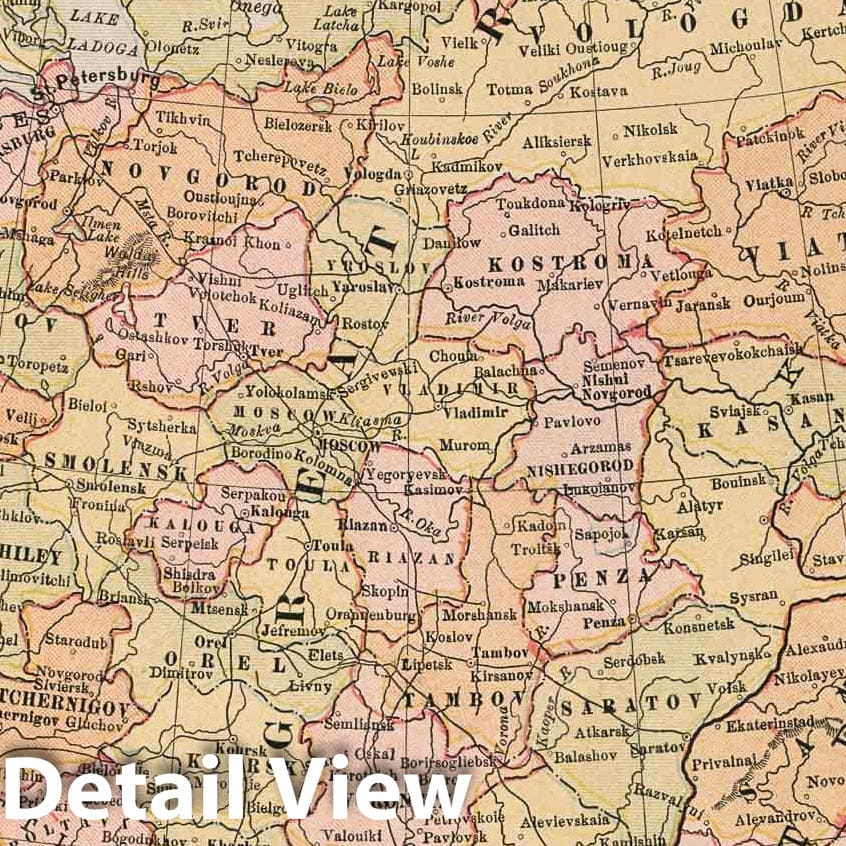 Historic Map : 1883 Russia. - Vintage Wall Art