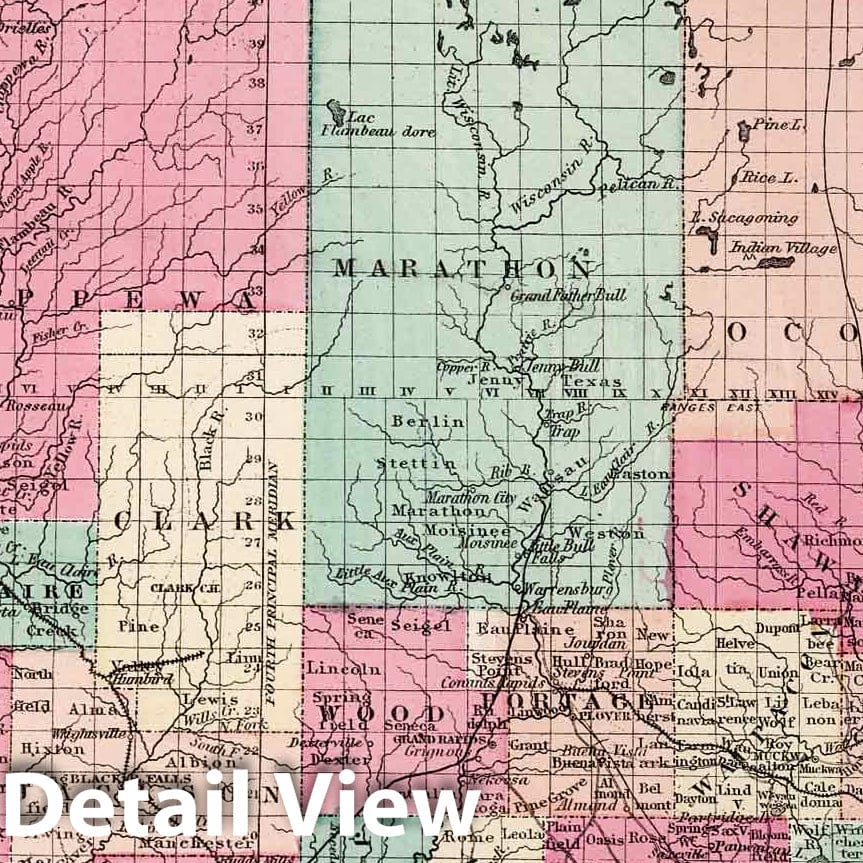 Historic Map : 1873 Wisconsin. - Vintage Wall Art