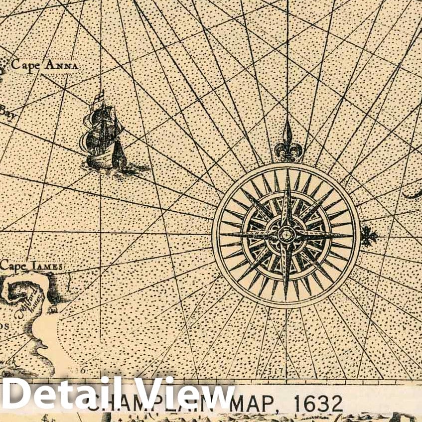 Historic Map : Plate 19. Facsimile Cartography 1492-1867. Smith Map, 1616. - Vintage Wall Art