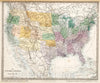 Historic Map : 1865 The United States of North America. - Vintage Wall Art