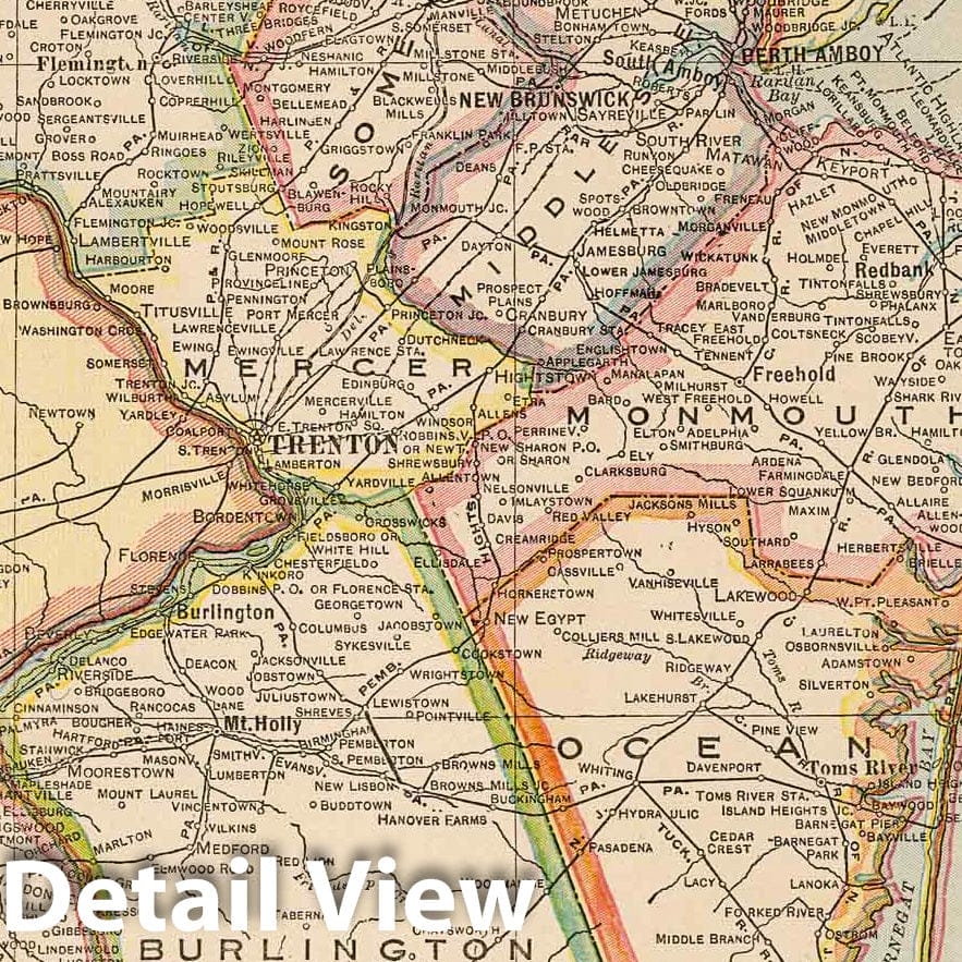 Historic Map : National Atlas - 1927 New Jersey - Vintage Wall Art