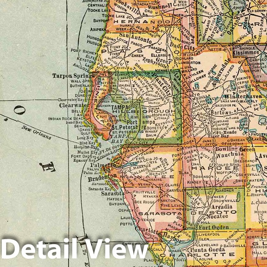 Historic Map : National Atlas - 1927 Florida - Vintage Wall Art