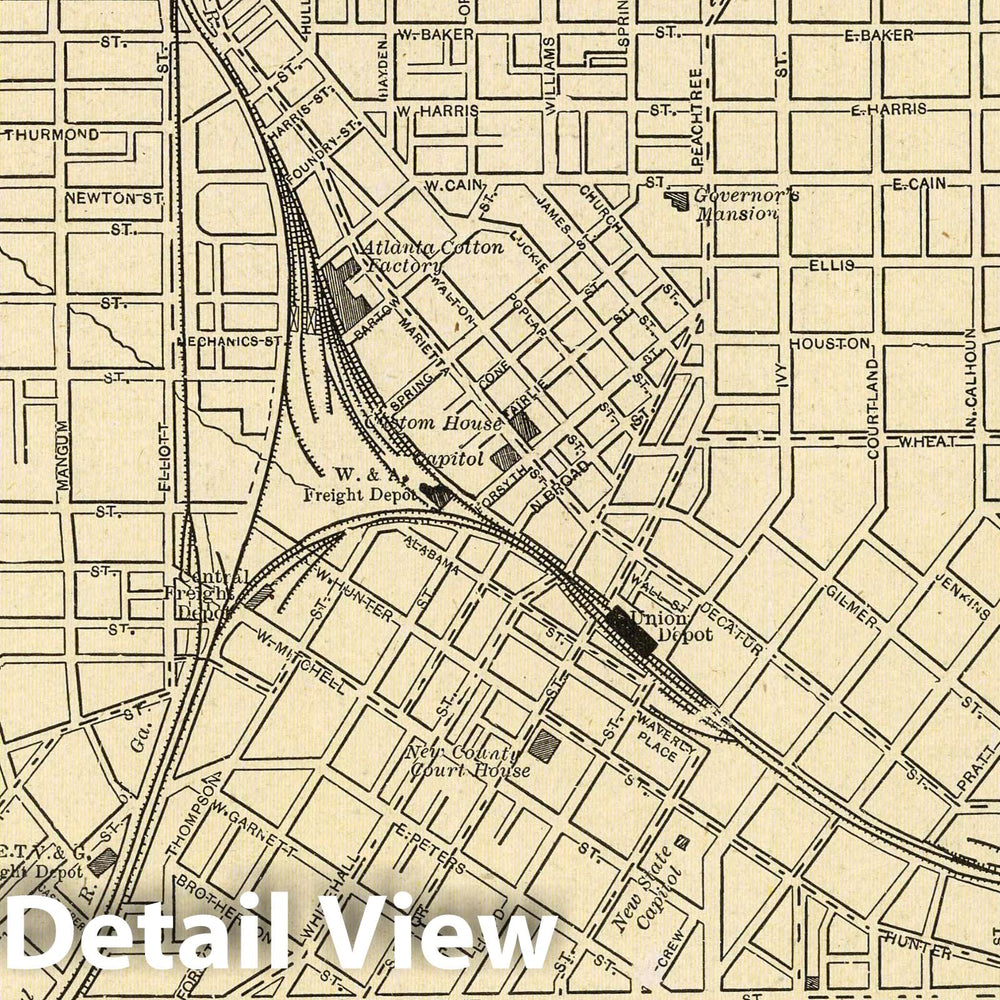 Historic Map : 1901 Atlanta - Vintage Wall Art