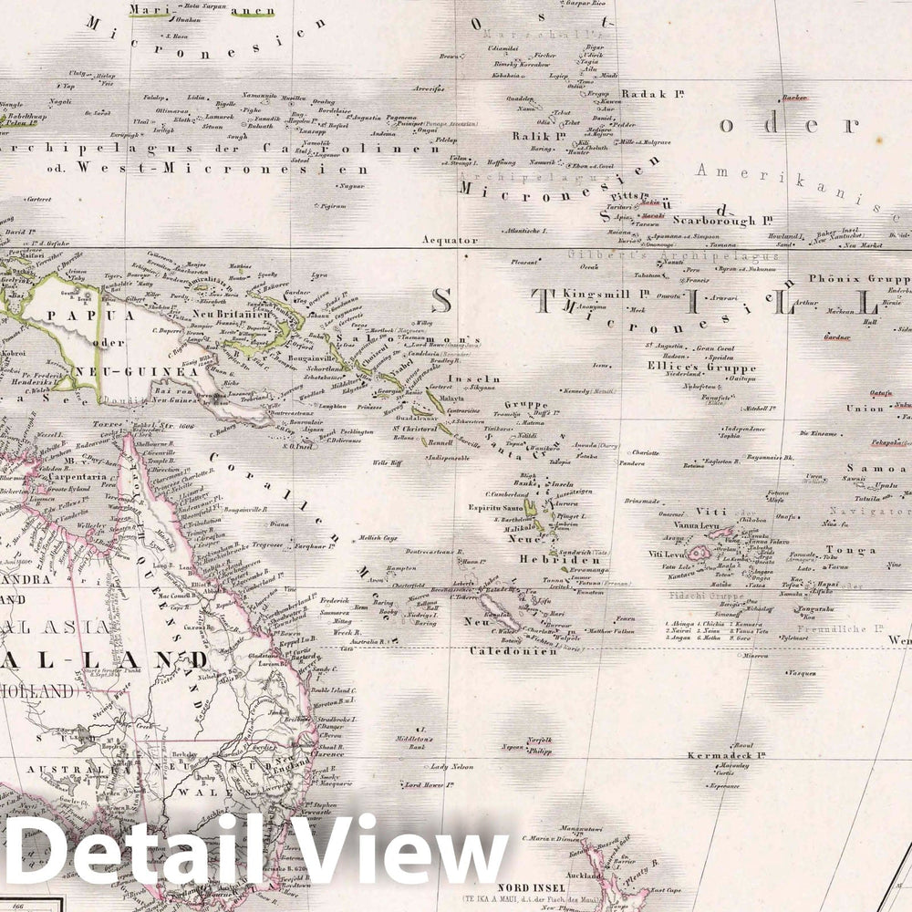 Historic Map : 1875 Australia. Polynesia. - Vintage Wall Art
