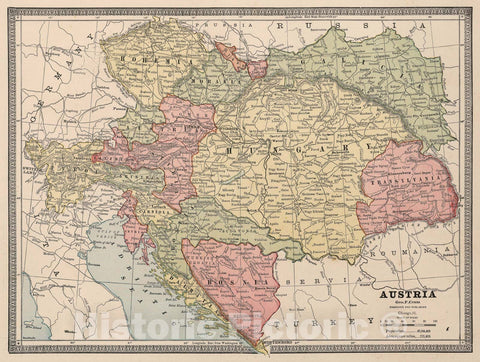 Historic Map - 1883 Austria, Atlas - Vintage Wall Art