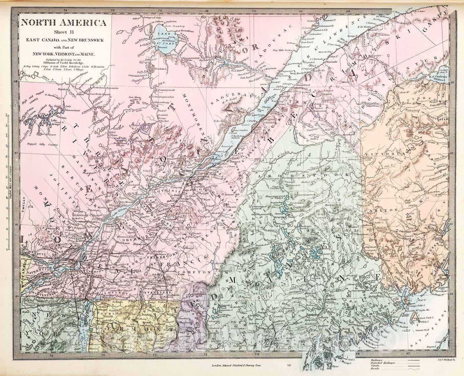 Historic Map : 1865 North America Sheet II. - Vintage Wall Art