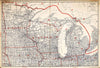 Historic Map : 1927 Sectional paved road map (Continues) v1 - Vintage Wall Art