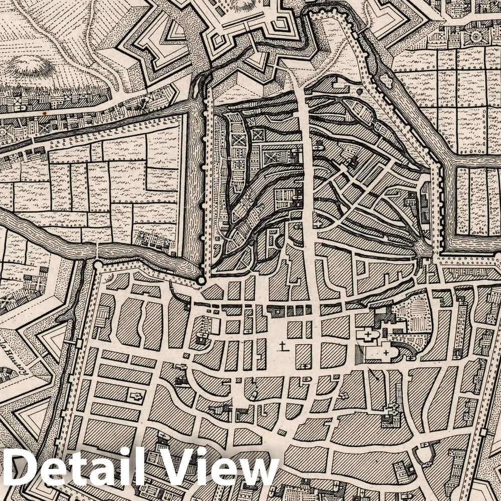 Historic Map : 1716 Plan de la Ville et Citadelle de d'Amiens, France. - Vintage Wall Art