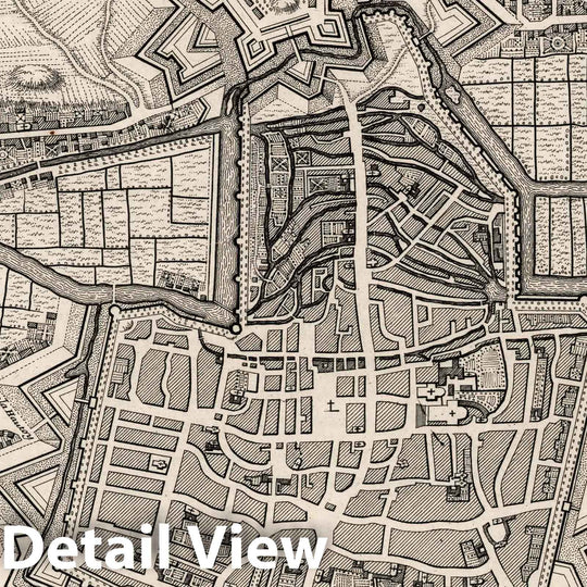 Historic Map : 1716 Plan de la Ville et Citadelle de d'Amiens, France. - Vintage Wall Art