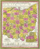 Historic Map : 1846 New Map Of Ohio. - Vintage Wall Art
