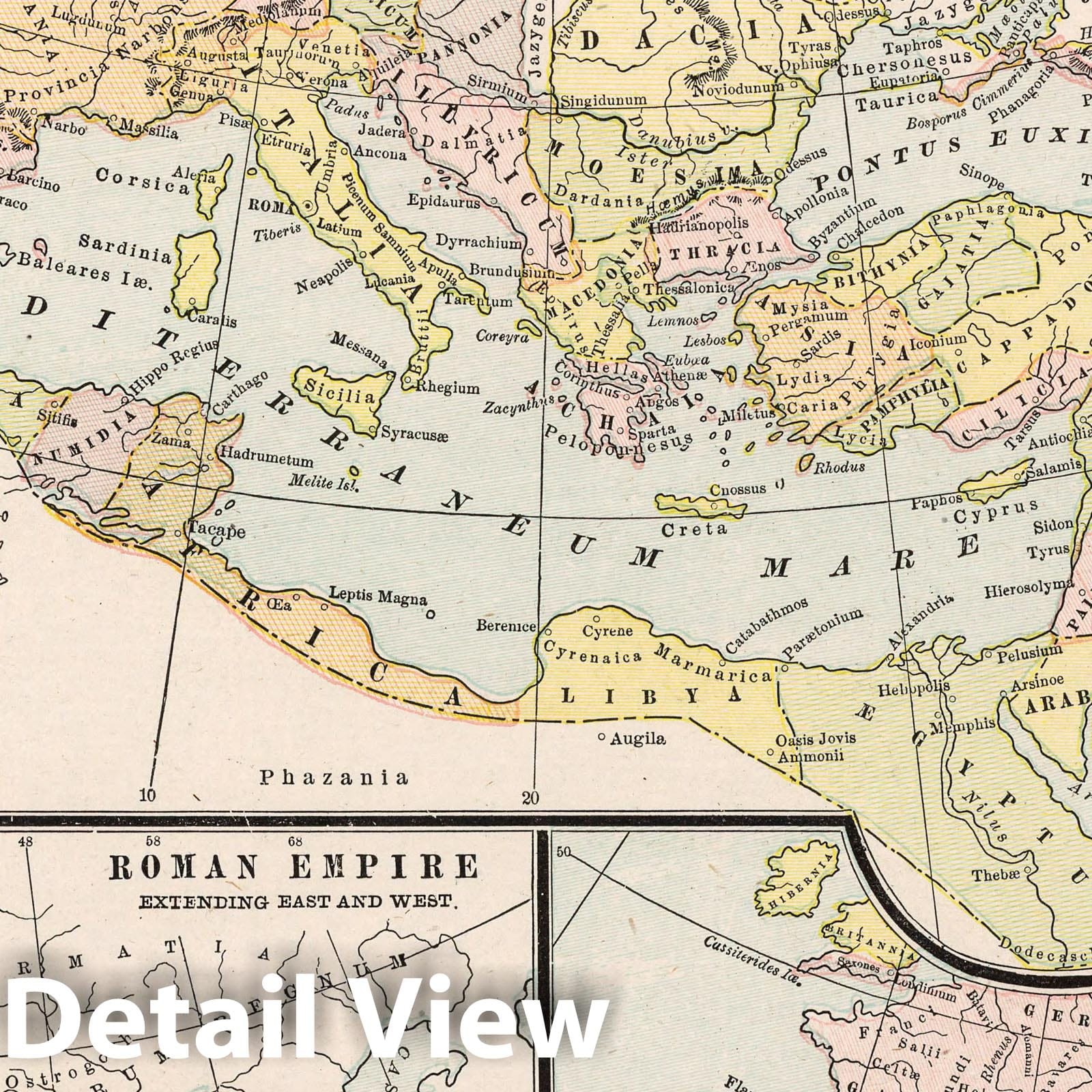 Historic Map : 1901 Roman Empire as it extended in all directions - Vi ...