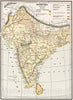 Historic Map : Historical map of British India. Since A.D. 1751 - Vintage Wall Art