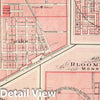 Historic Map : 1876 Plan of Green Castle, Putnam Co. (with) Bloomington, Worthington, Bloomfield, Cloverdale, Bainbridge. - Vintage Wall Art