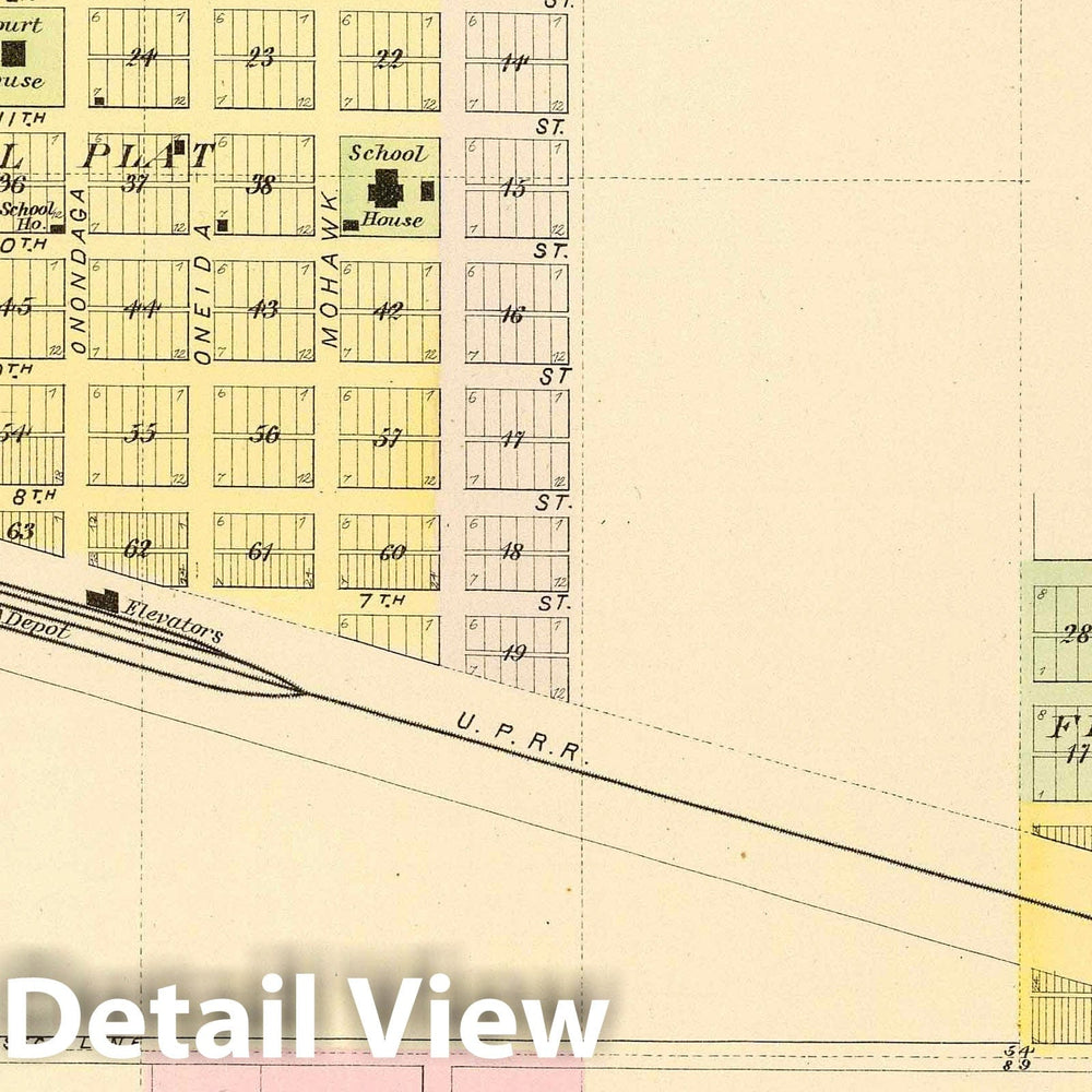 Historic Map : 1885 Plum Creek. - Vintage Wall Art