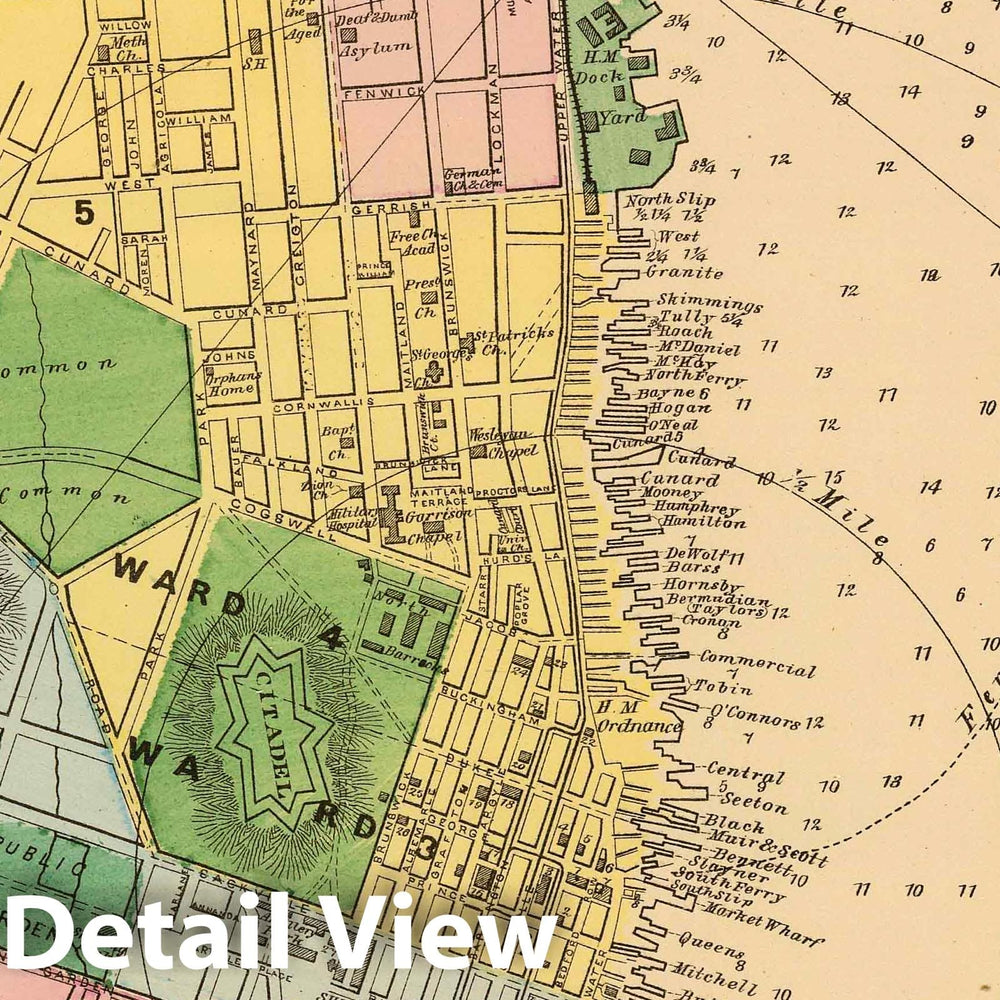 Historic Map : 1878 Halifax, N.S. - Vintage Wall Art