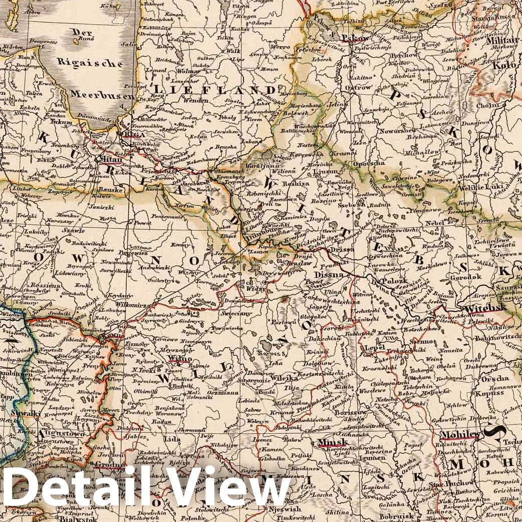 Historic Map : Russian Federation, Baltic Countries 1852 Ostsee-Laende ...