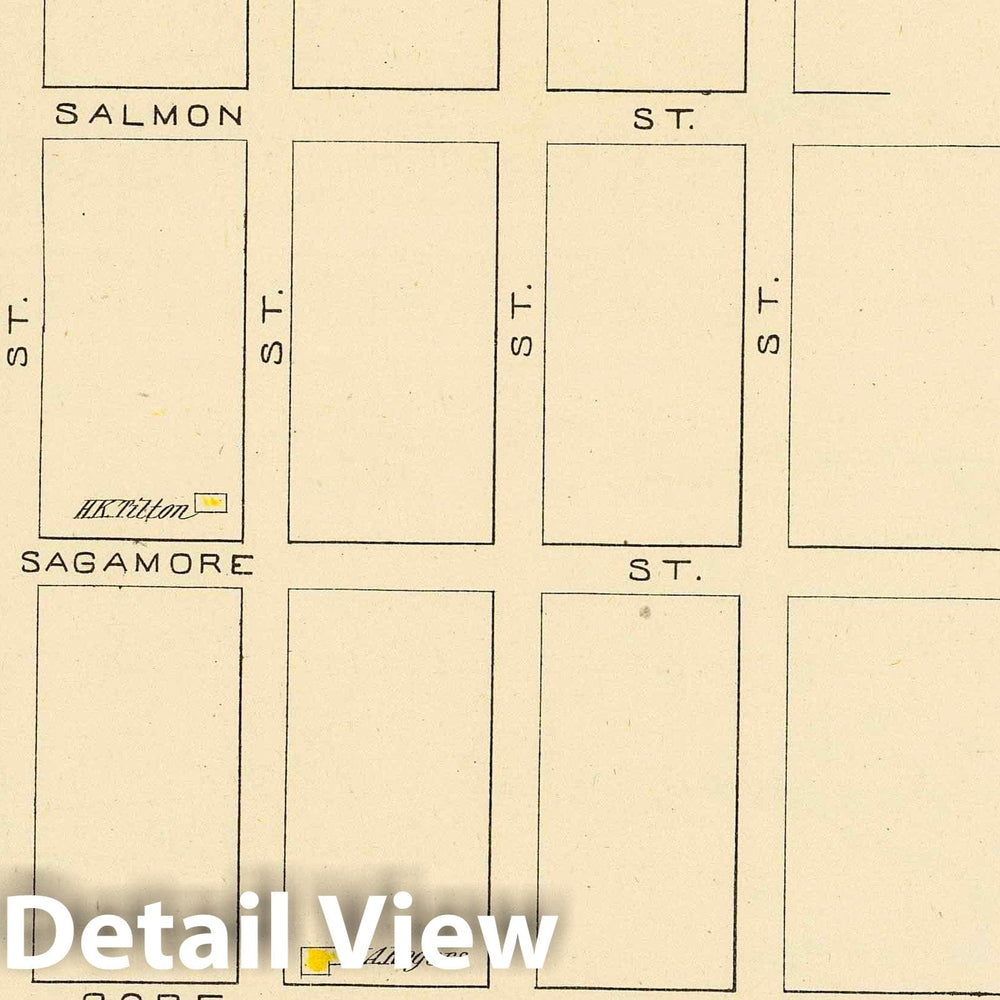 Historic Map : 1892 Manchester, N.H, Ward 1. - Vintage Wall Art