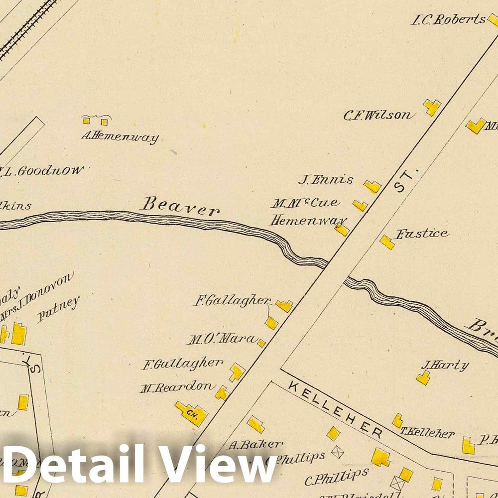 Historic Map : 1892 Keene, Ward 1. - Vintage Wall Art