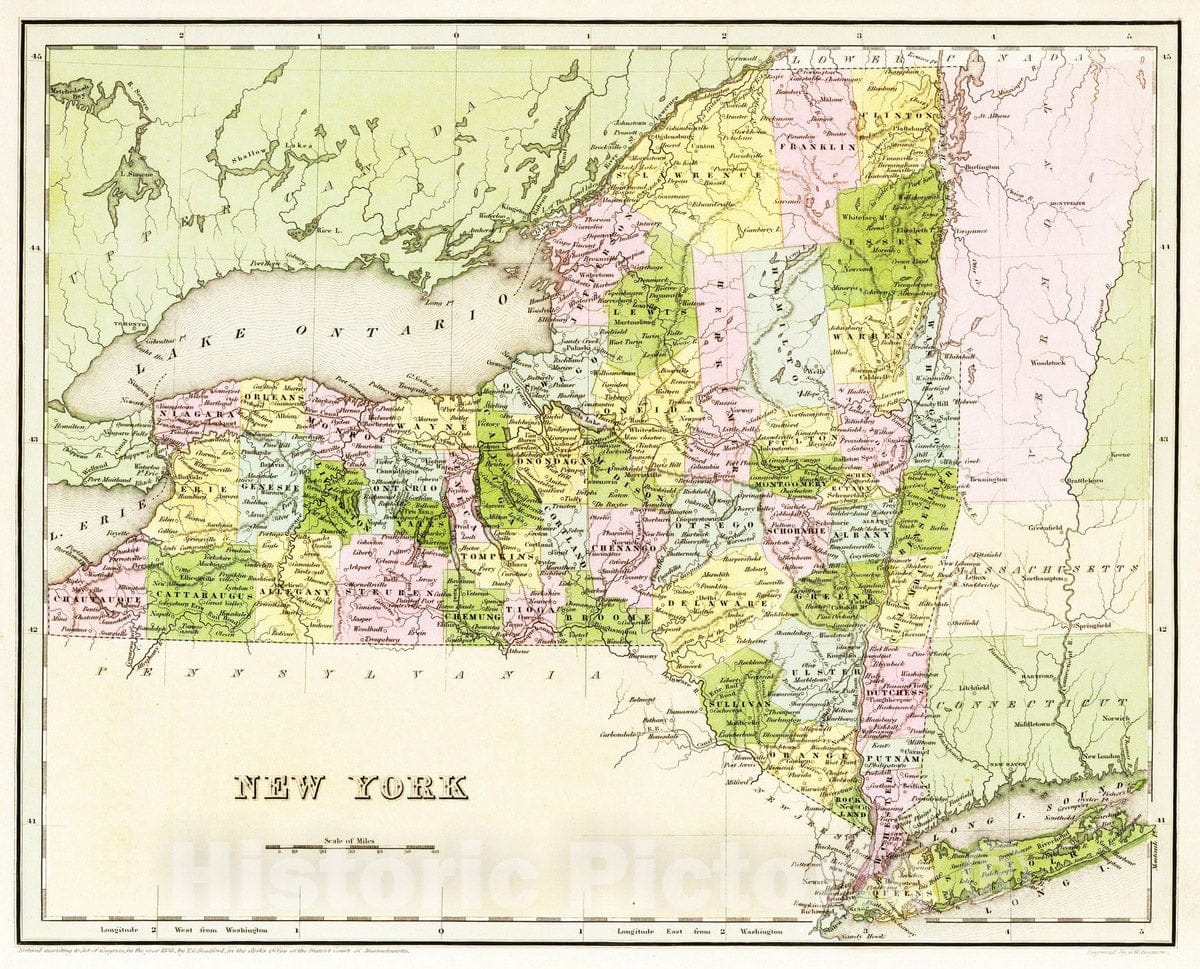 Historic Map : 1841 New York : Vintage Wall Art