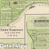 Historic Map : 1875 Plans of Fort Madison, Bloomfield and Mechanicsville, State of Iowa. - Vintage Wall Art