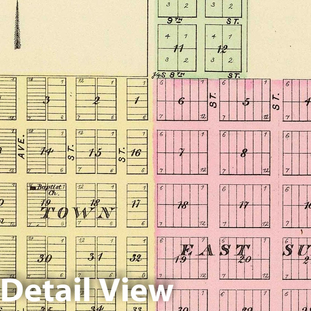 Historic Map : 1885 Superior. - Vintage Wall Art