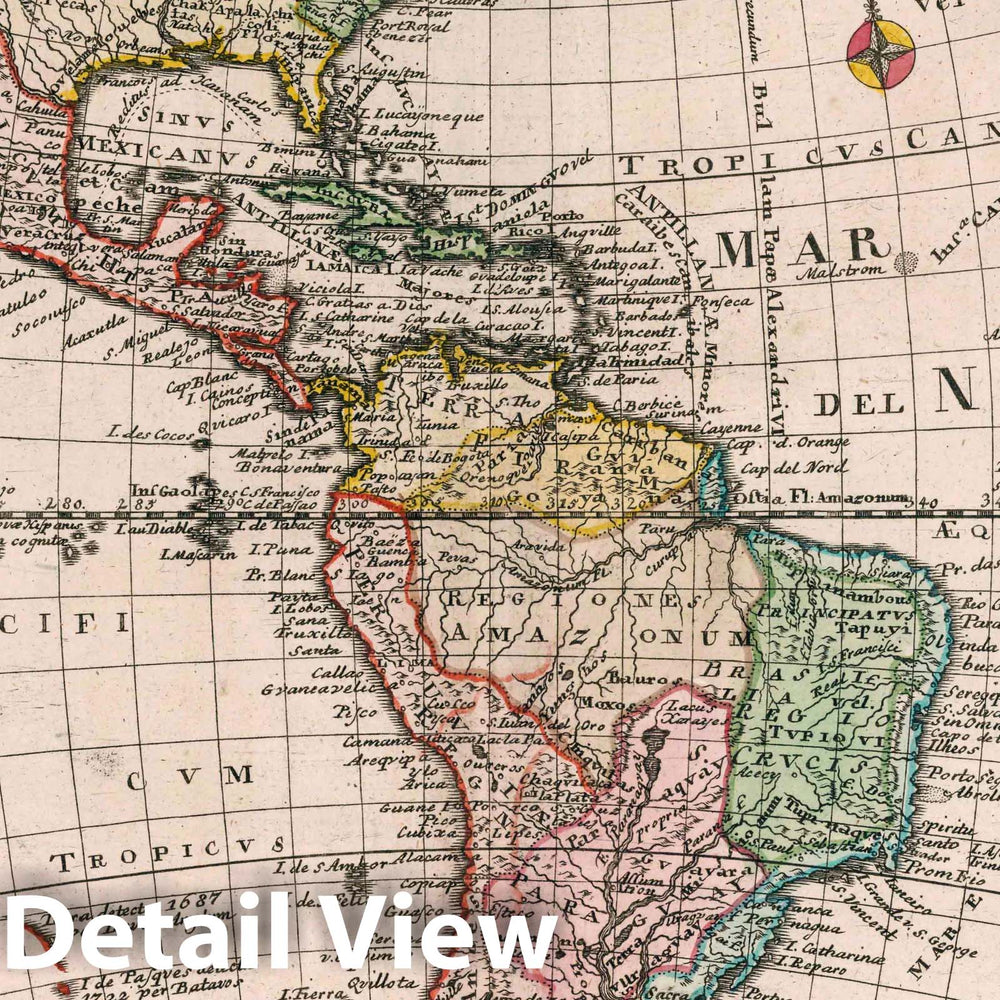Historic Map : School Atlas - 1753 Tabula Geographica Americae - Vintage Wall Art