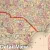 Historic Map : 1868 North and South Carolina - Vintage Wall Art