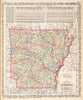 Historic Map : 1857 A New Map of Arkansas - Vintage Wall Art