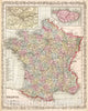 Historic Map : 1857 France - Vintage Wall Art