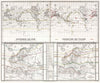Historic Map : 1879 Isotherms of the earth. Spreading of the Volcanos. Trees and bush plants in Europe. Cultural plants in Europe. - Vintage Wall Art
