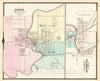 Historic Map : 1878 Berlin and Village of Plymouth. - Vintage Wall Art