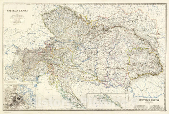 Historic Map : 1861 Composite: Austria. - Vintage Wall Art